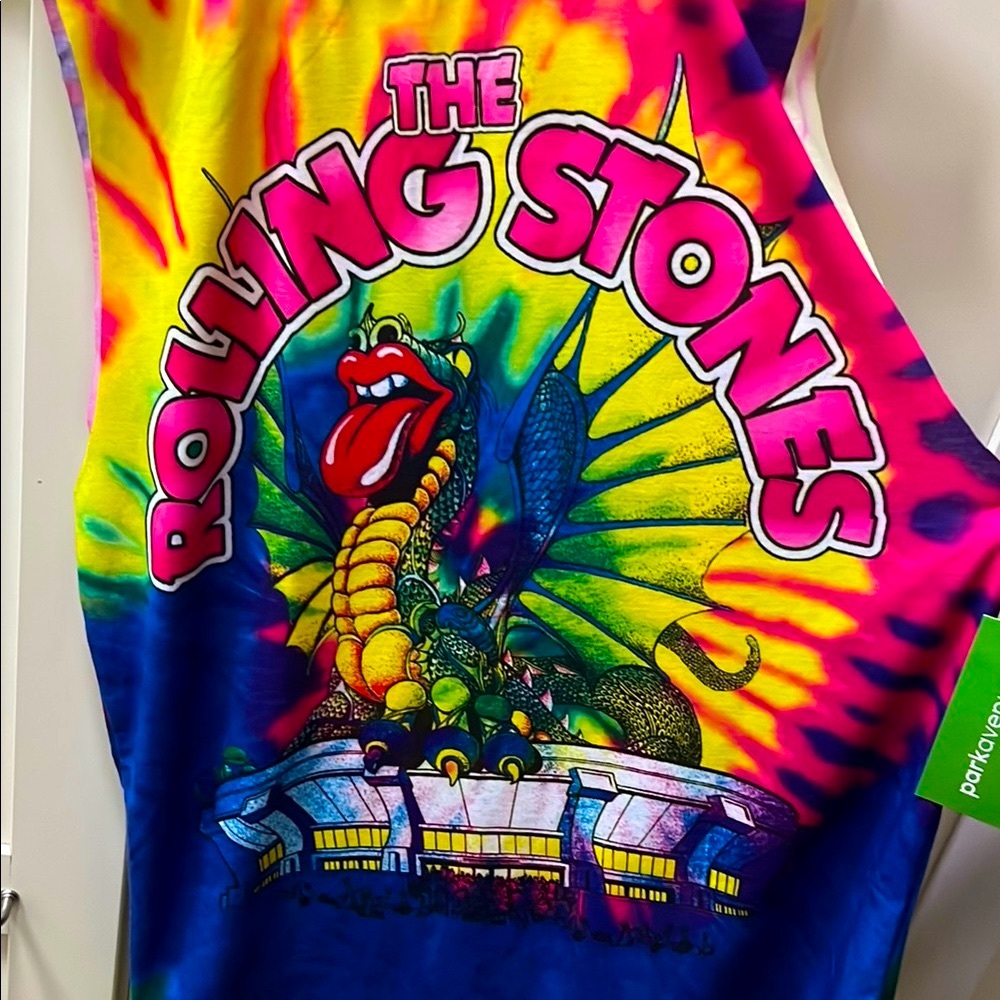Vibrant Rolling Stones Tie-Dye Tank Top